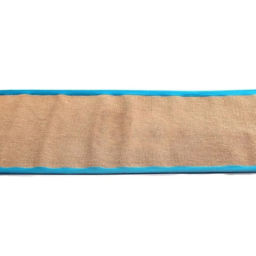 jute yoga mat with light blue border